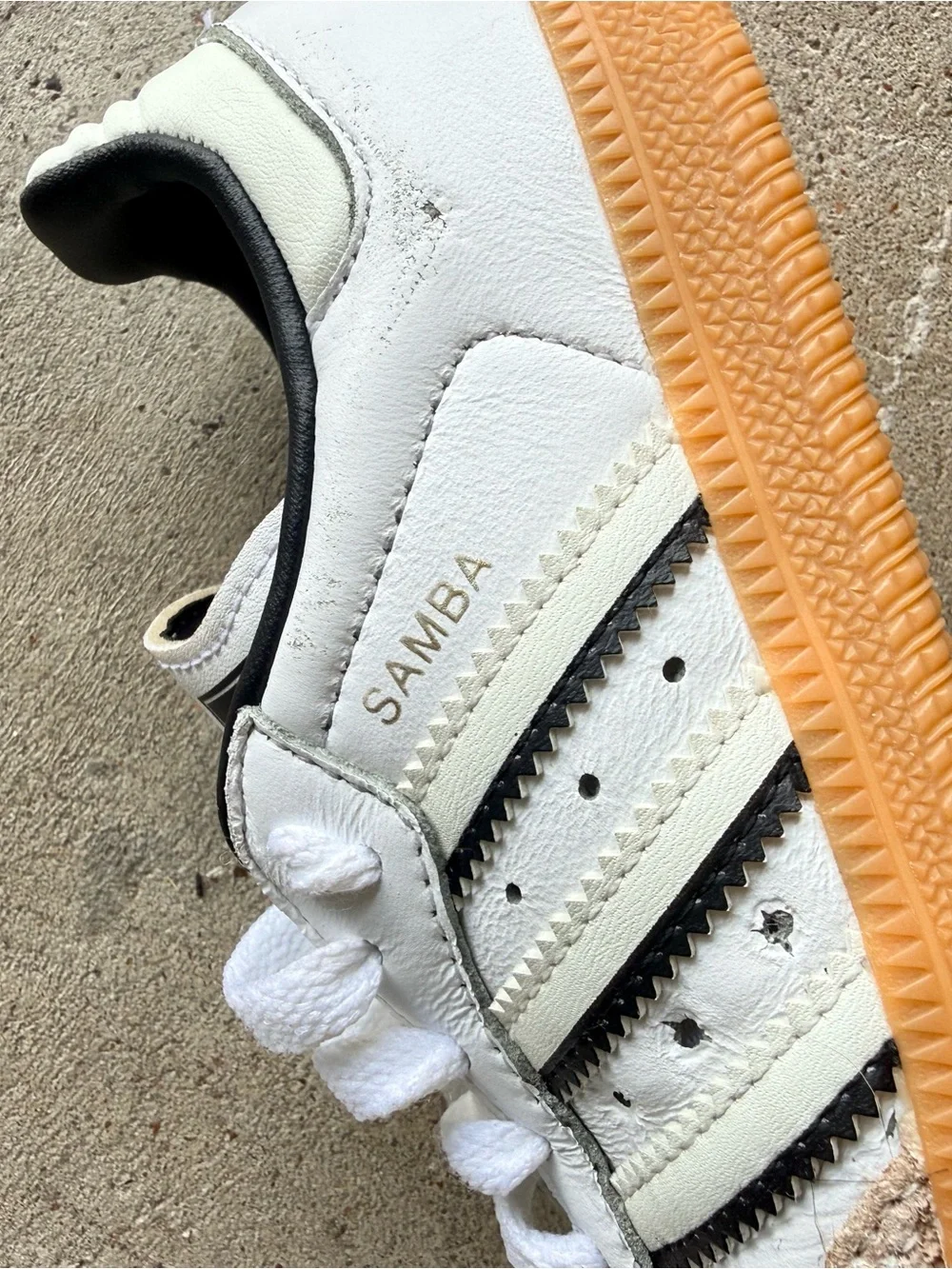 adidas Kids White & Black Classic Sneakers with Gum Sole